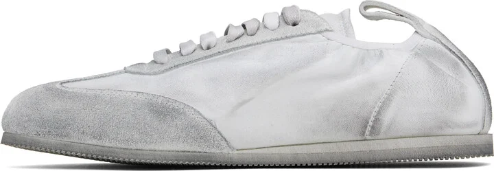 Ann Demeulemeester White Sami Low-Top Boxing Sneakers - Image 3