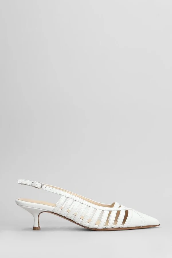Anna F. Caged Pointed-Toe Slingback Pumps