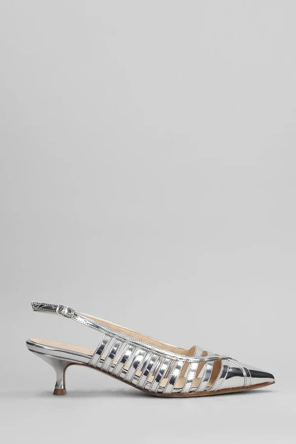 Anna F. Caged Pointed-Toe Slingback Pumps
