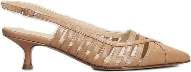 Anna F. Caged Pointed-Toe Slingback Pumps