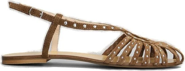 Anna F. Camelia Studded Caged Design Sandals