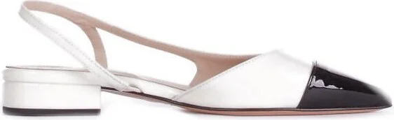 Anna F. Contrasted-Toecap Slingback Pumps