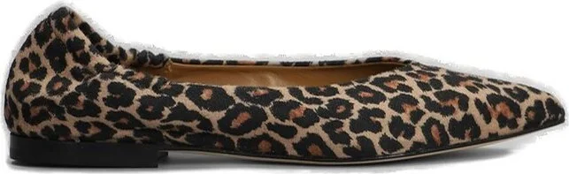 Anna F. Leopard Printed Pointed-Toe Ballet Flats