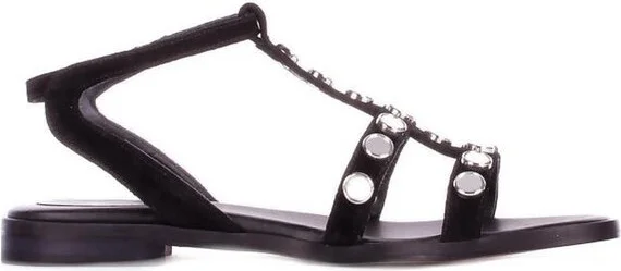 Anna F. Stud Embellished Ankle Strap Sandals