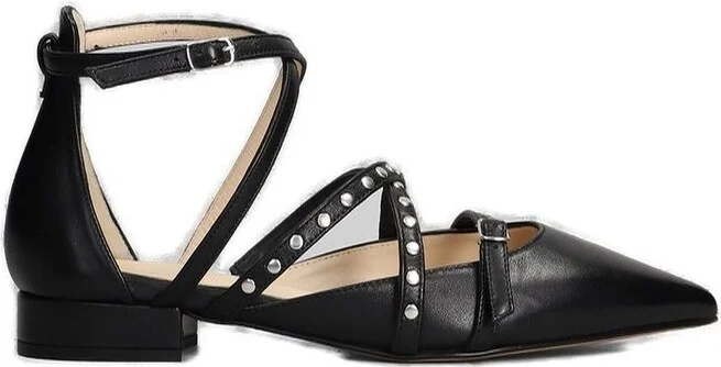 Anna F. Studded Ankle Strap Ballet Flats