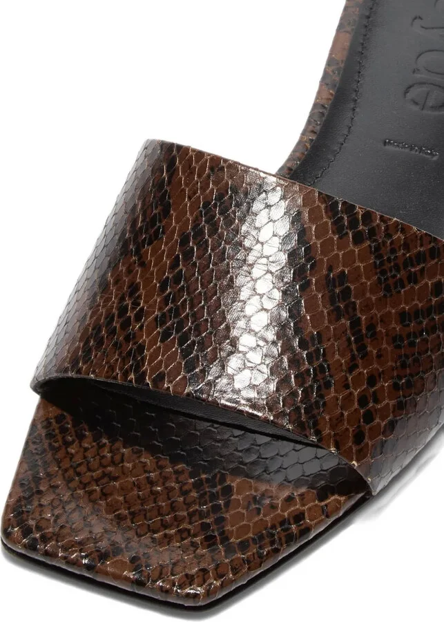 Anna snakeskin-effect square-toe sandals - Image 5