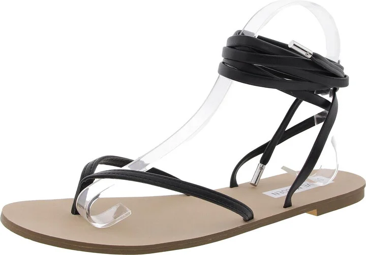 Anna Womens Strappy Faux Leather Lace-Up