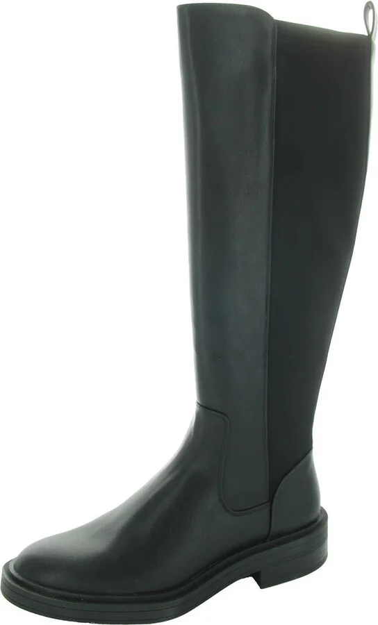 Annabelle Womens Mixed Media Leather Knee-High Boots