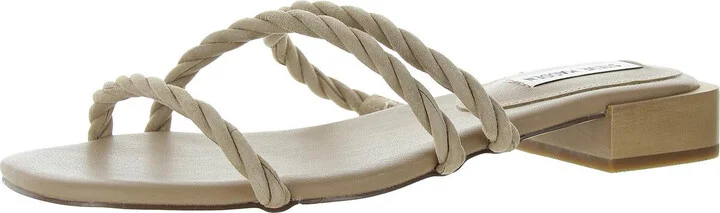Annah Womens Braided Suede Slide Sandals