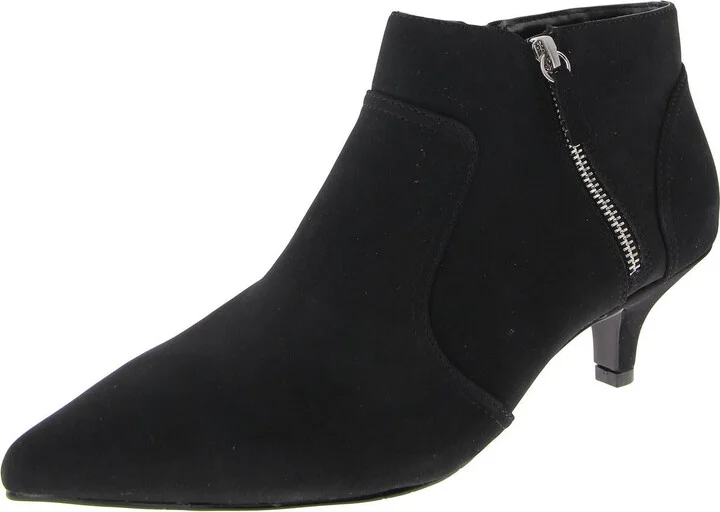 Annalee Womens Faux Leather Pointed Toe Ankle Boots