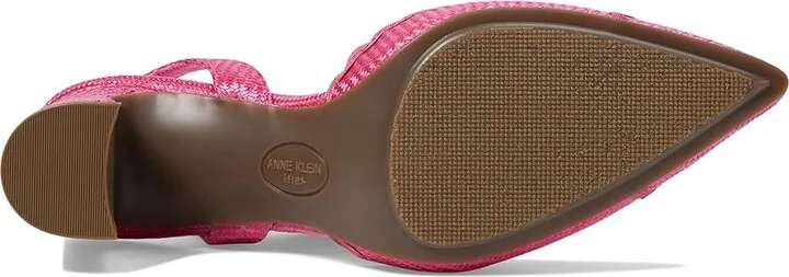 Anne Klein Bonnie High Women's Heels Pink Raffia : 8.5 M, Leather - Image 3