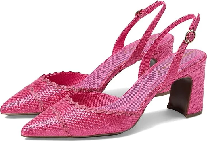 Anne Klein Bonnie High Women's Heels Pink Raffia : 8.5 M, Leather