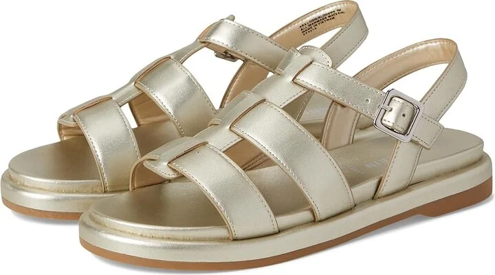 Anne Klein Elodie Women's Dress Sandals Light Gold : 7 M, Leather/Rubber