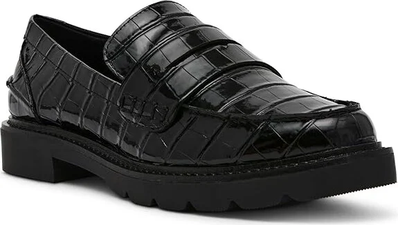Anne Klein Eryn Women's Flat Shoes Black Croc : 7.5 M, Synthetic