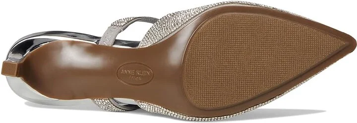 Anne Klein Idina-C High Women's Heels Silver Crystal : 8.5 M, Leather/Rubber/Suede - Image 3