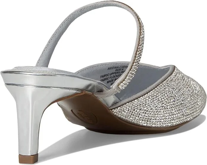 Anne Klein Idina-C High Women's Heels Silver Crystal : 8.5 M, Leather/Rubber/Suede - Image 4