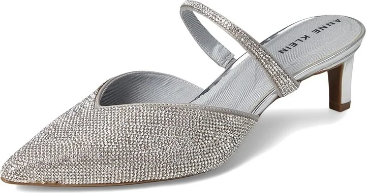 Anne Klein Idina-C High Women's Heels Silver Crystal : 8.5 M, Leather/Rubber/Suede - Image 5