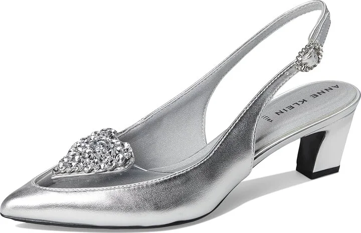 Anne Klein Inviting High Women's Heels Silver : 8 M, Leather/Rubber - Image 5