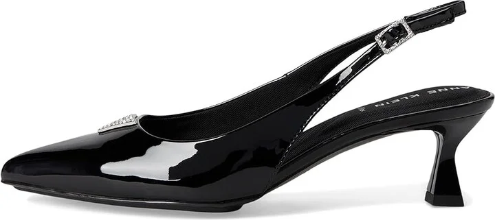 Anne Klein Iset High Women's Heels Black Patent : 8.5 M, Leather/Rubber/Suede - Image 6