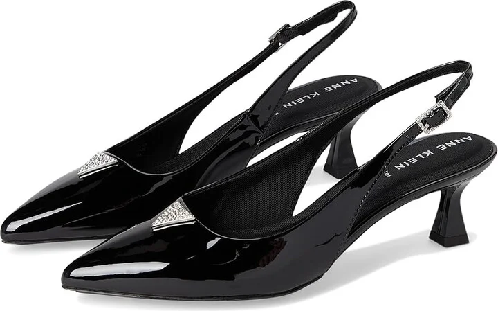 Anne Klein Iset High Women's Heels Black Patent : 8.5 M, Leather/Rubber/Suede