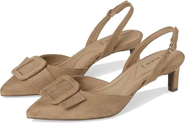 Anne Klein Iva High Women's Heels Sand : 10 M, Leather/Rubber