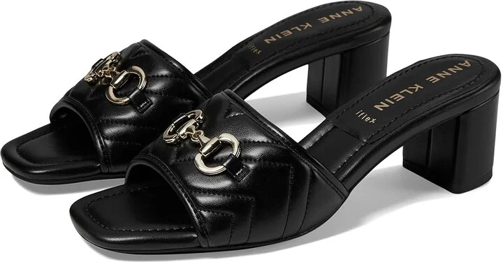 Anne Klein Kendra Women's Slippers Black : 7 M, Leather/Rubber