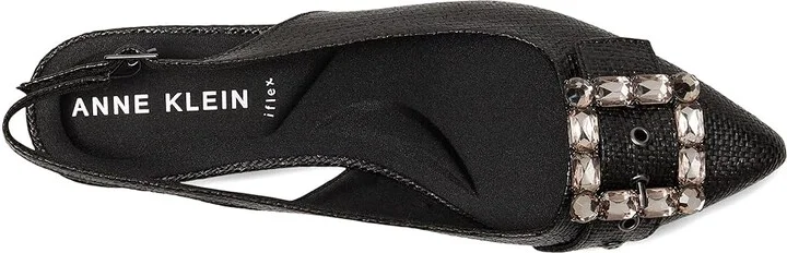 Anne Klein Kenni Women's Flat Shoes Black Raffia : 7 M, Rubber/Vinyl - Image 2