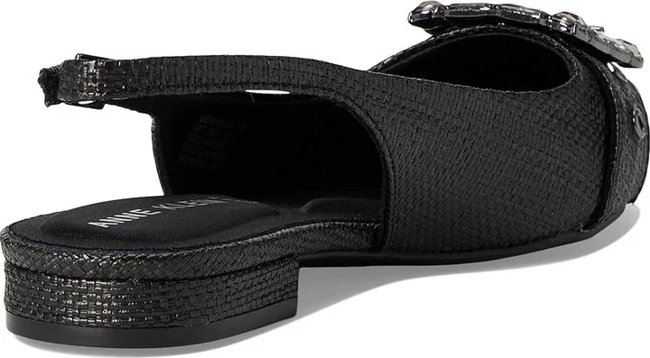 Anne Klein Kenni Women's Flat Shoes Black Raffia : 7 M, Rubber/Vinyl - Image 4