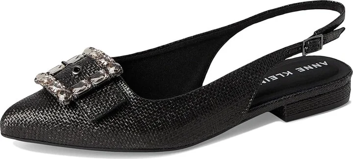 Anne Klein Kenni Women's Flat Shoes Black Raffia : 7 M, Rubber/Vinyl - Image 5