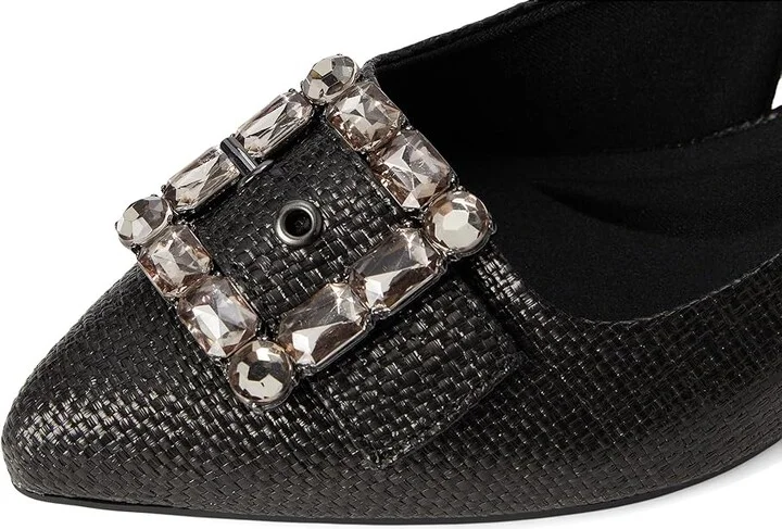 Anne Klein Kenni Women's Flat Shoes Black Raffia : 7 M, Rubber/Vinyl - Image 7