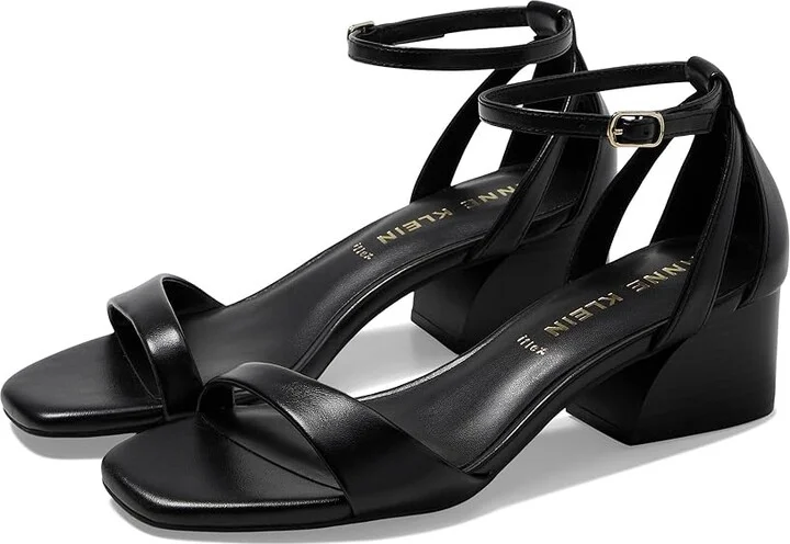 Anne Klein Mayra Women's Sandals Black : 10 M, Leather/Rubber