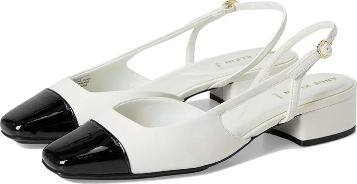 Anne Klein Nia Women's Shoes White Black : 7.5 M, Leather/Rubber