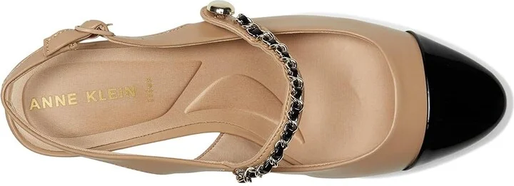 Anne Klein Padova High Women's Heels Tan/Black : 7.5 M, Leather/Rubber - Image 2
