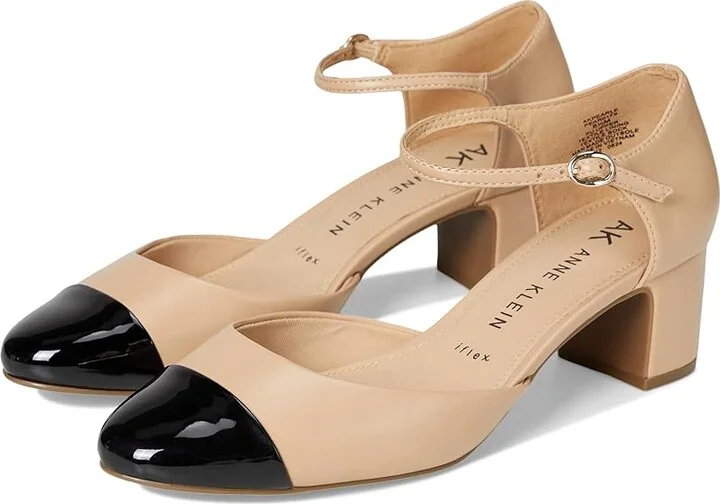 Anne Klein Pearle High Women's Heels Nude Black : 9.5 M, Leather