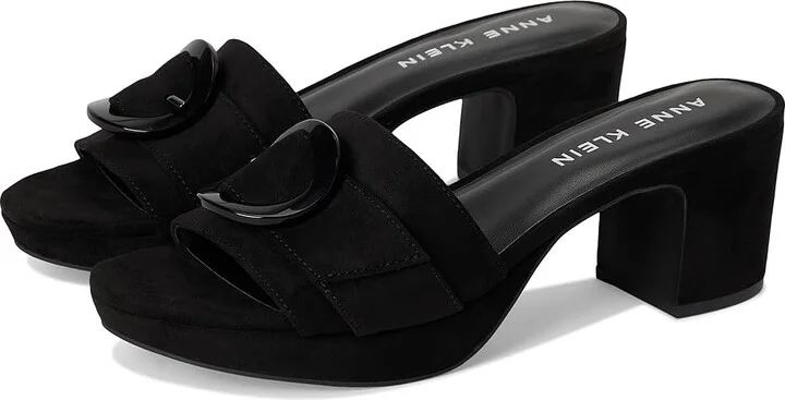 Anne Klein Pepper Men's Sandals Black Suede : 7.5 M