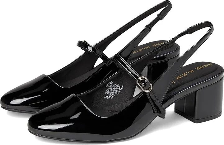 Anne Klein Pia High Women's Heels Black Patent : 7.5 M, Leather/Suede