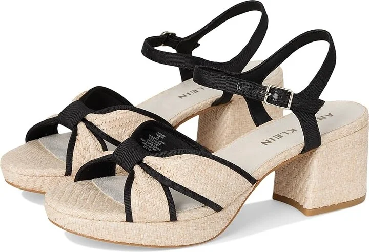 Anne Klein Pileni Women's Sandals White/Black : 7 M, Synthetic