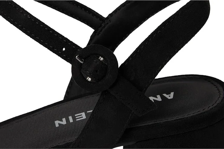 Anne Klein Piper Women's Sandals Black Sued : 6 M, Rubber/Synthetic - Image 7