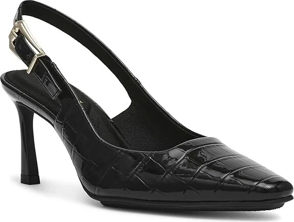 Anne Klein Ritzy High Women's Heels Black Croc : 9 M, Leather/Suede
