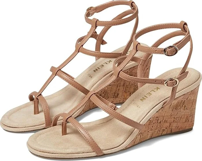 Anne Klein Sandy Women's Sandals Tan : 9 M, Leather/Synthetic
