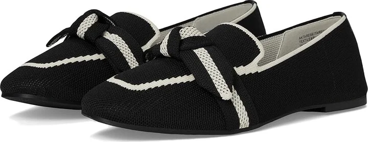 Anne Klein Tarese Women's Flat Shoes Black Cream : 6.5 M, Cotton/Polyester/Textile