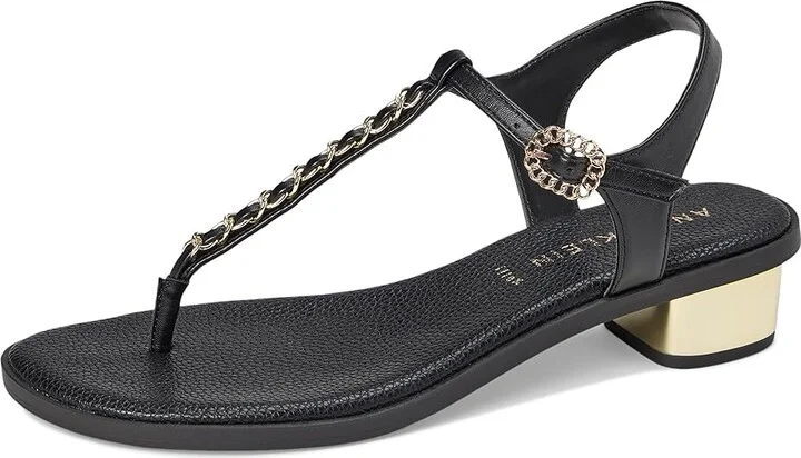 Anne Klein Tessa Women's Sandals Black Smooth : 9 M, Synthetic - Image 5