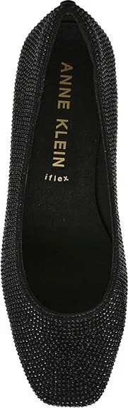 Anne Klein Wisher-C High Women's Heels Black Crystal : 6 M, Leather/Rubber - Image 2