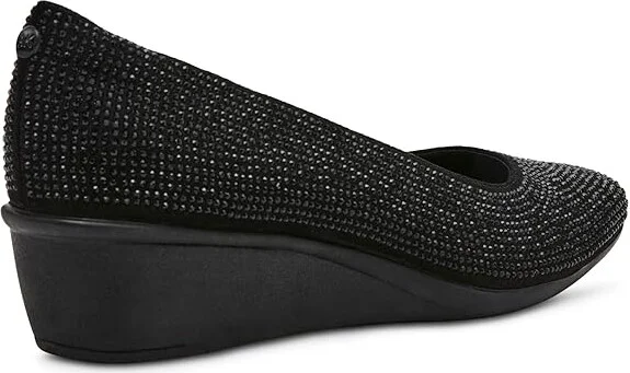 Anne Klein Wisher-C High Women's Heels Black Crystal : 6 M, Leather/Rubber - Image 4