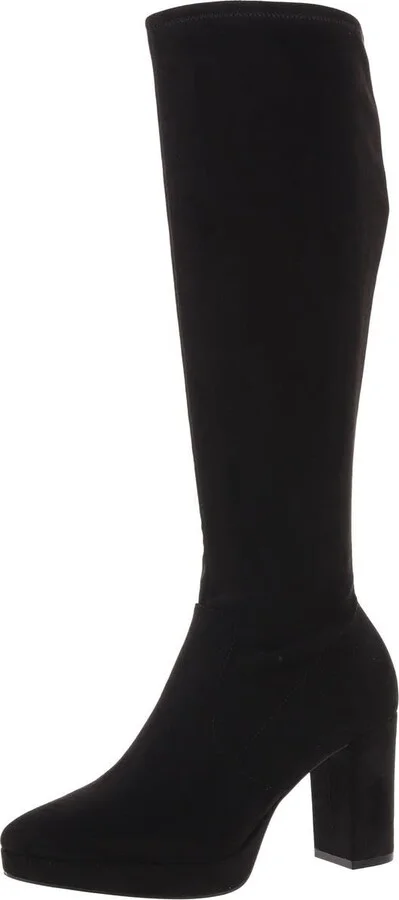 Anne Klein Womens AKJOURNEY Zipper Knee-High Boots Black 8.5 Medium (B