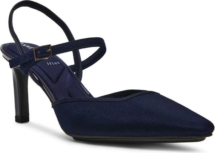 Anne Klein Womens AKROSEDALE Solid Pumps Navy 8.5 Medium (B