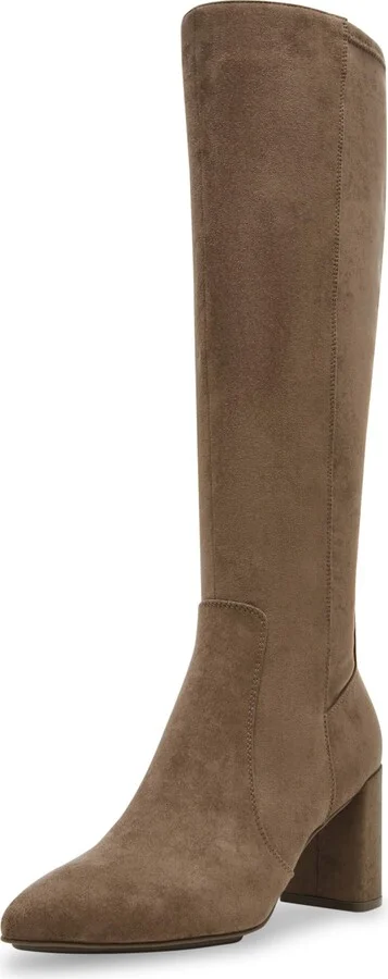 Anne Klein Womens Barnard Zip Up Slip On Knee-High Boots Brown 9 Medium (B