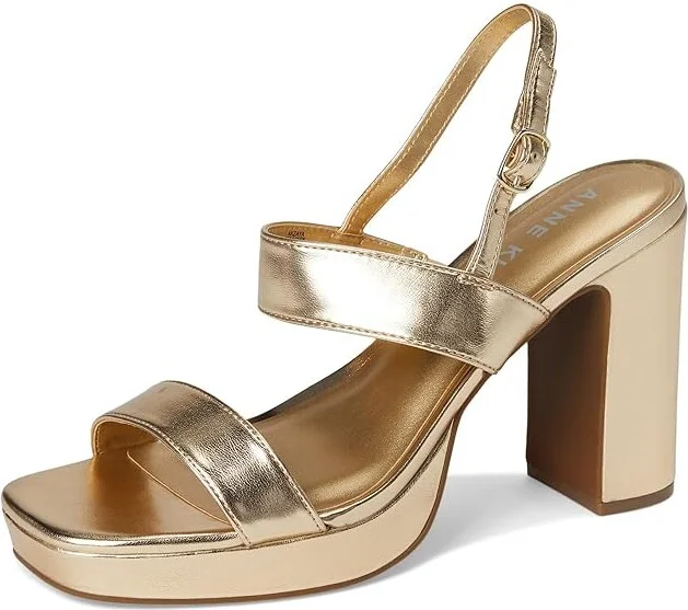 Anne Klein Zaya Women's Wedge Shoes Light Gold : 9.5 M, Leather/Rubber - Image 5