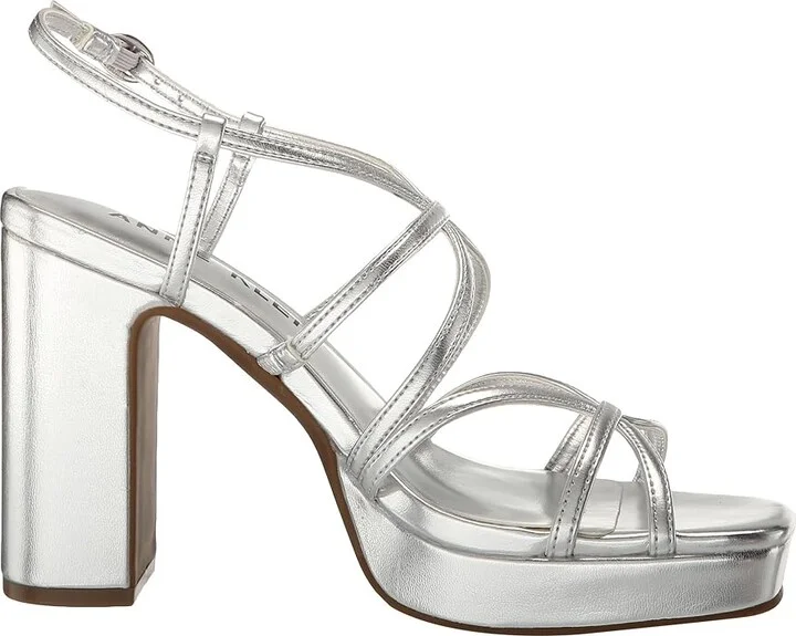 Anne Klein Zenon Women's Sandals Silver : 8 M, Rubber - Image 5