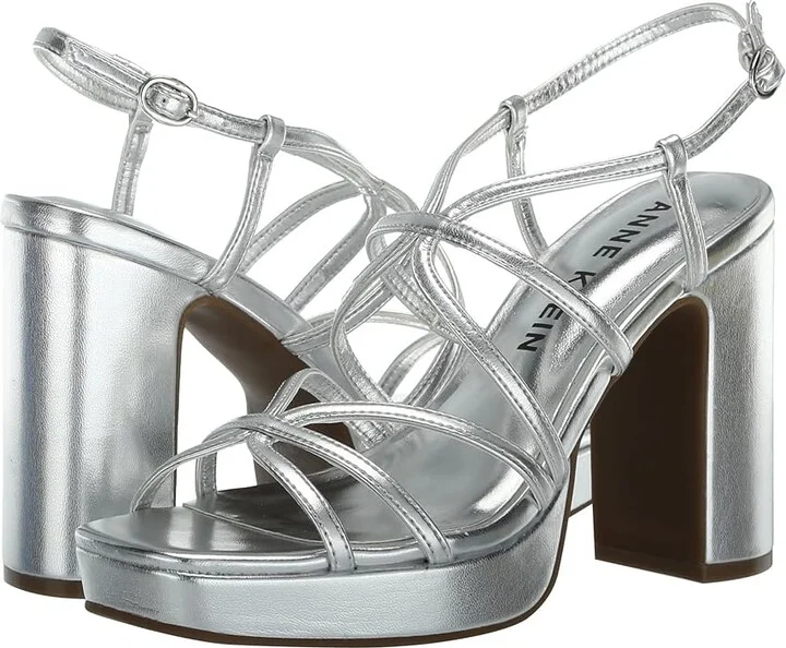 Anne Klein Zenon Women's Sandals Silver : 8 M, Rubber